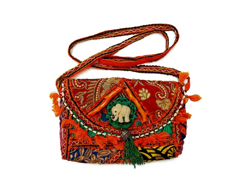 Borsetta a tracolla in tessuto indiano
