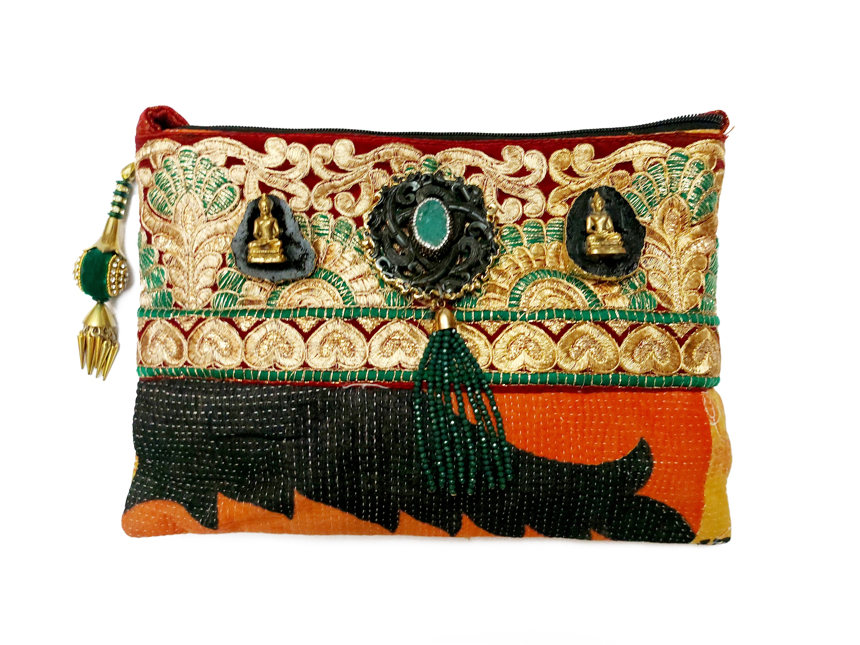 Borsetta a tracolla in tessuto indiano