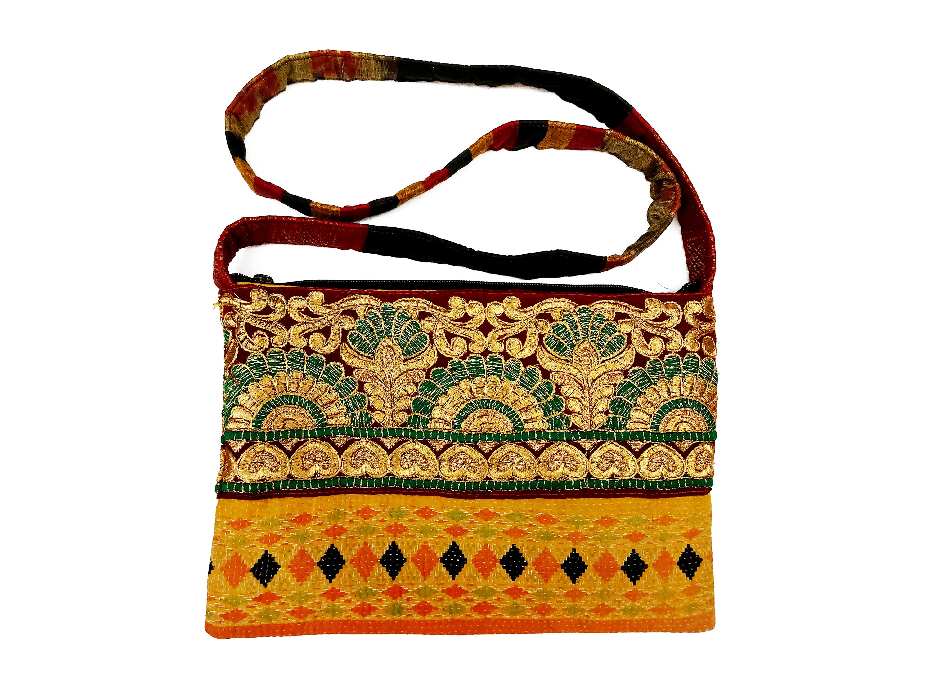 Borsetta a tracolla in tessuto indiano