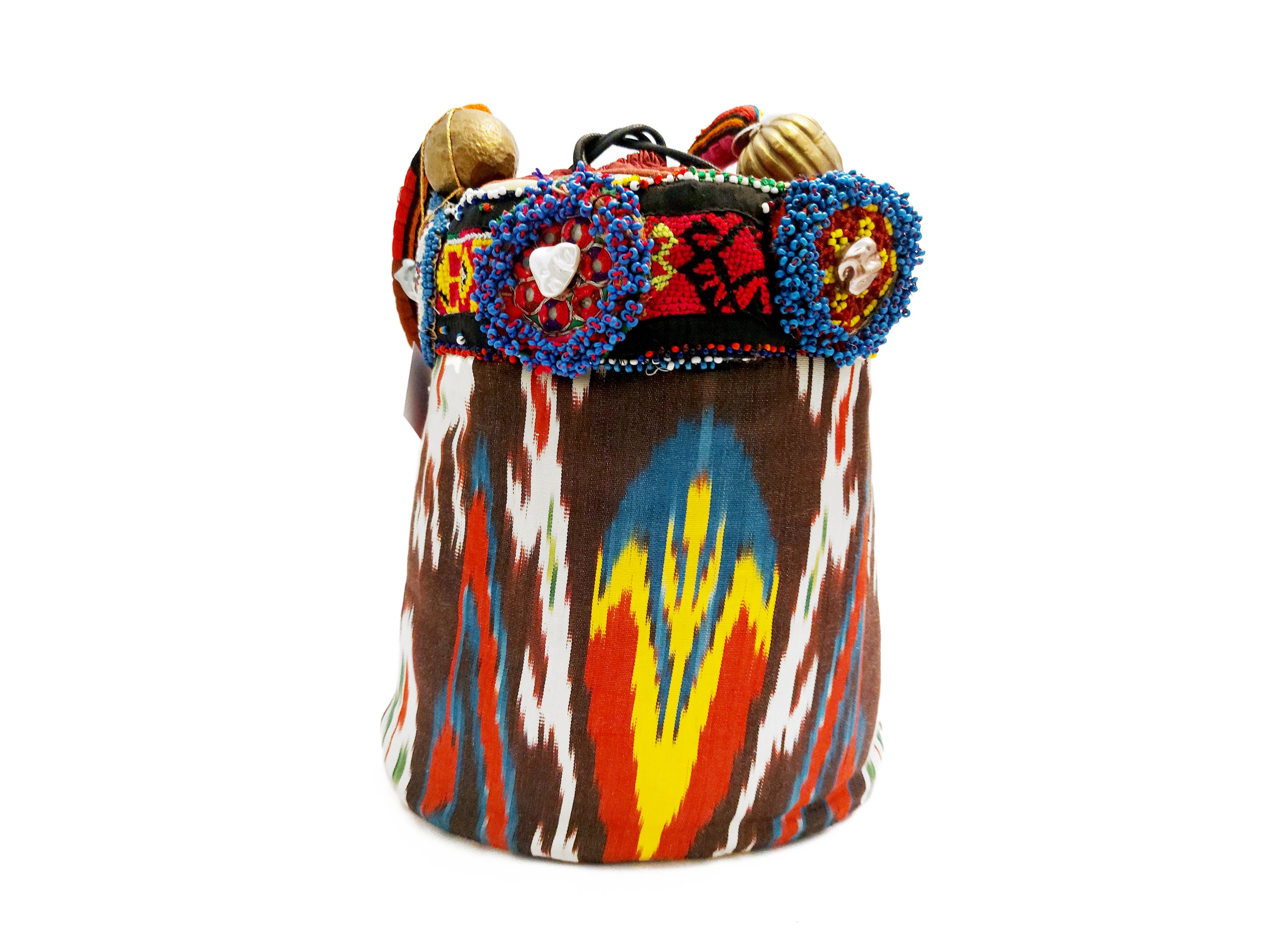 Secchiello rigido in tessuto etnico