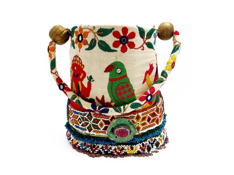 Secchiello rigido in tessuto indiano