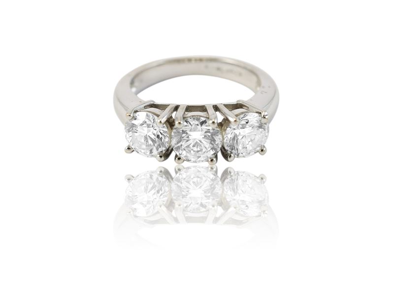 Trilogy Anello in Oro Bianco e Diamanti