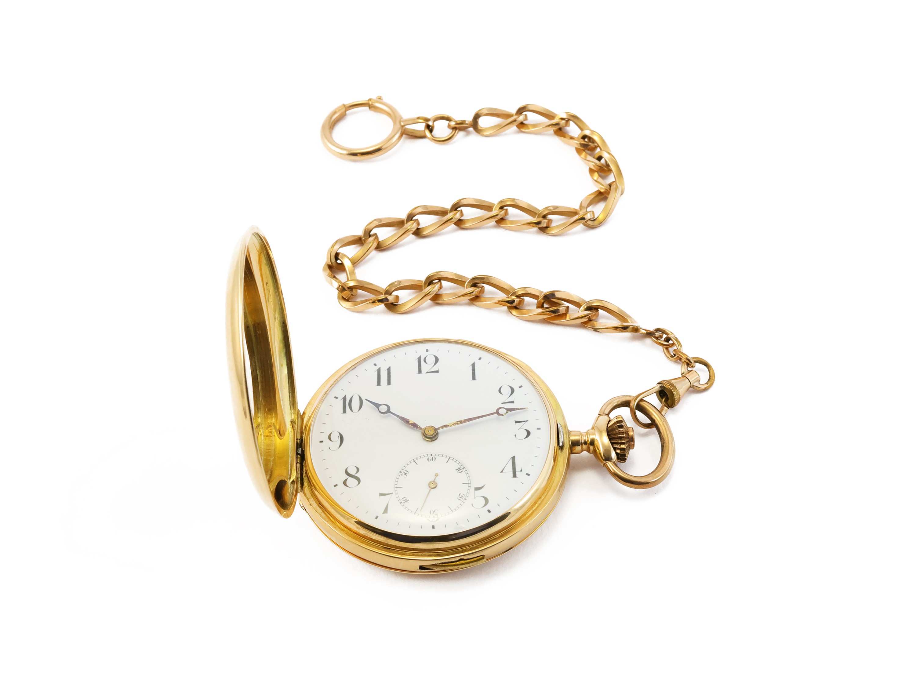 Orologio da tasca in oro 14Kt, diametro mm 55