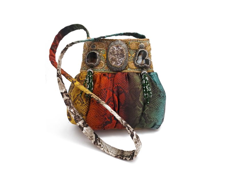 Borsa gioiello stampa animalier colorata