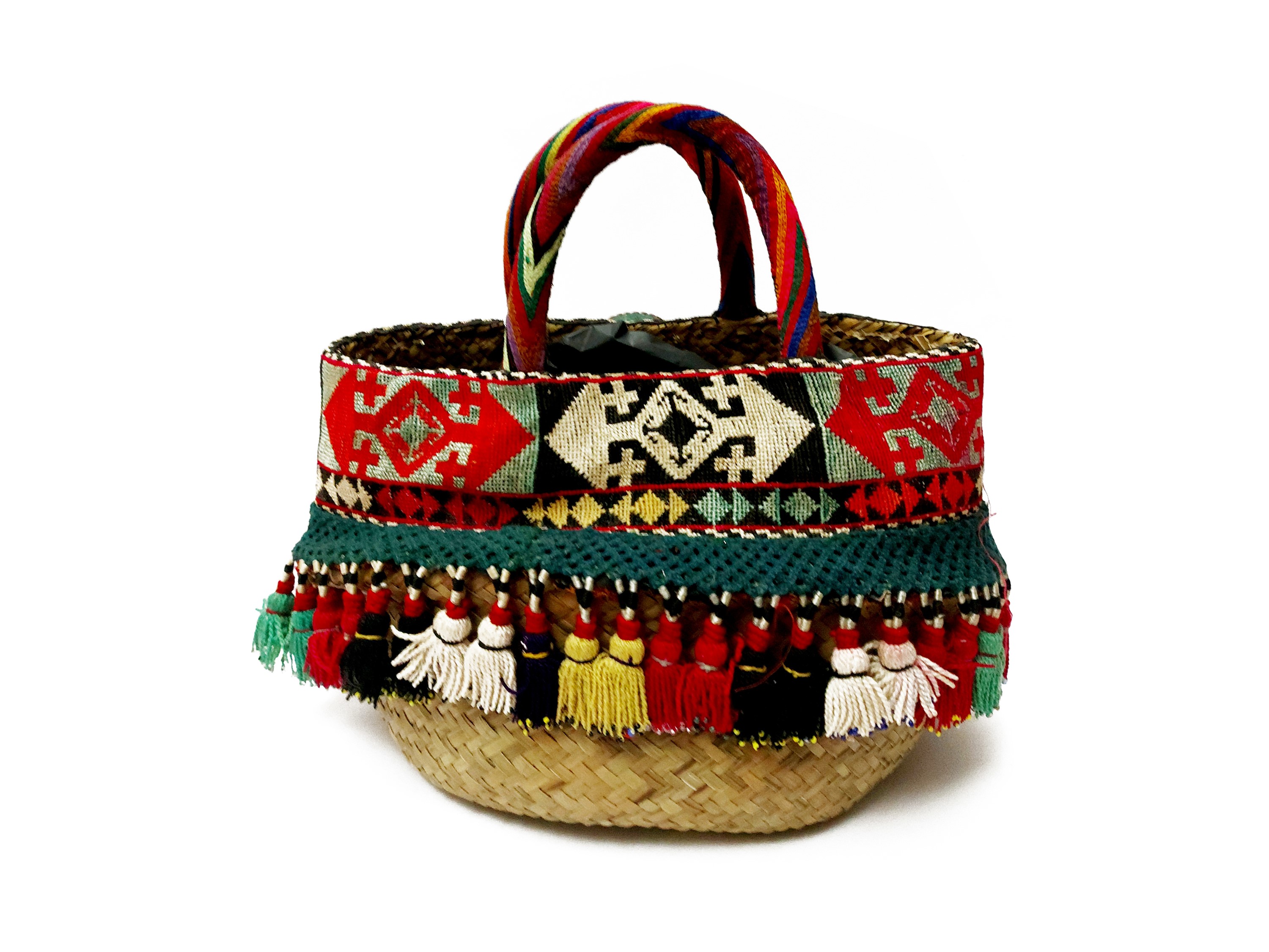 Secchiello a cestino in paglia naturale