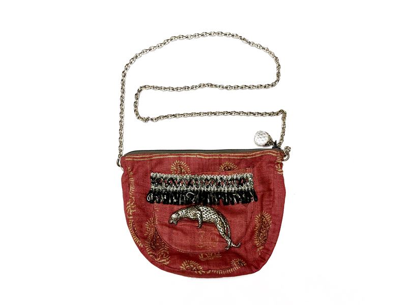 Borsetta gioiello in seta rosa antico