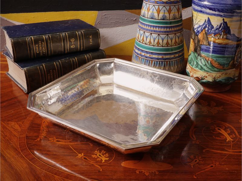 Cestino centrotavola in argento, Brandimarte Firenze