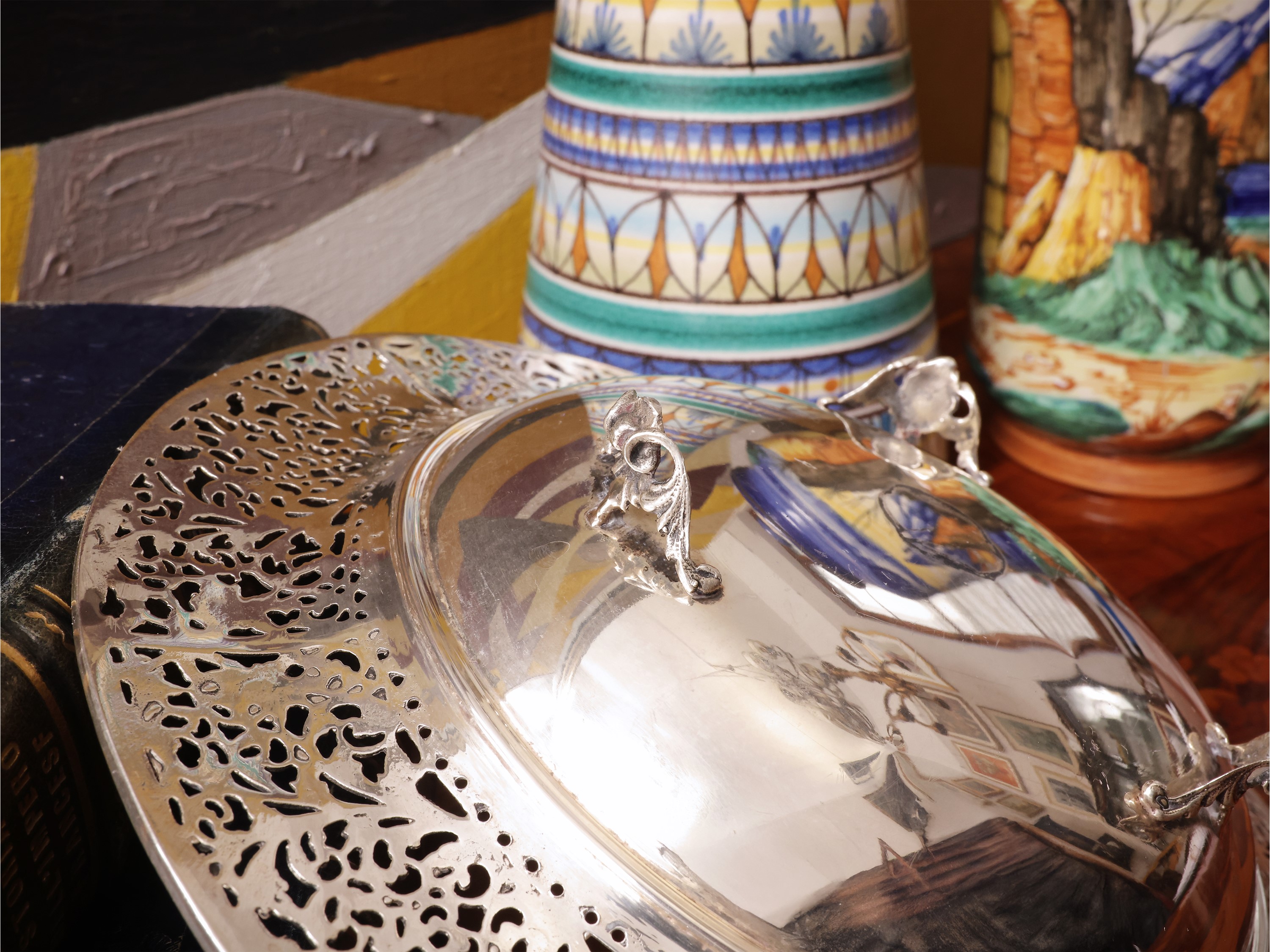 Cestino porta bonbon in argento, Cesa Alessandria