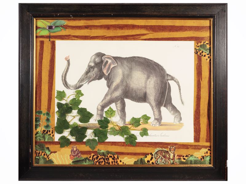 Serie di tre pannelli decorativi animalier