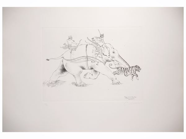 Three engravings: Bruno Caruso, Arnoldo Ciarrocchi and Fabrizio Clerici