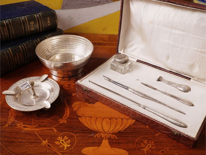 Set da scrivania in argento