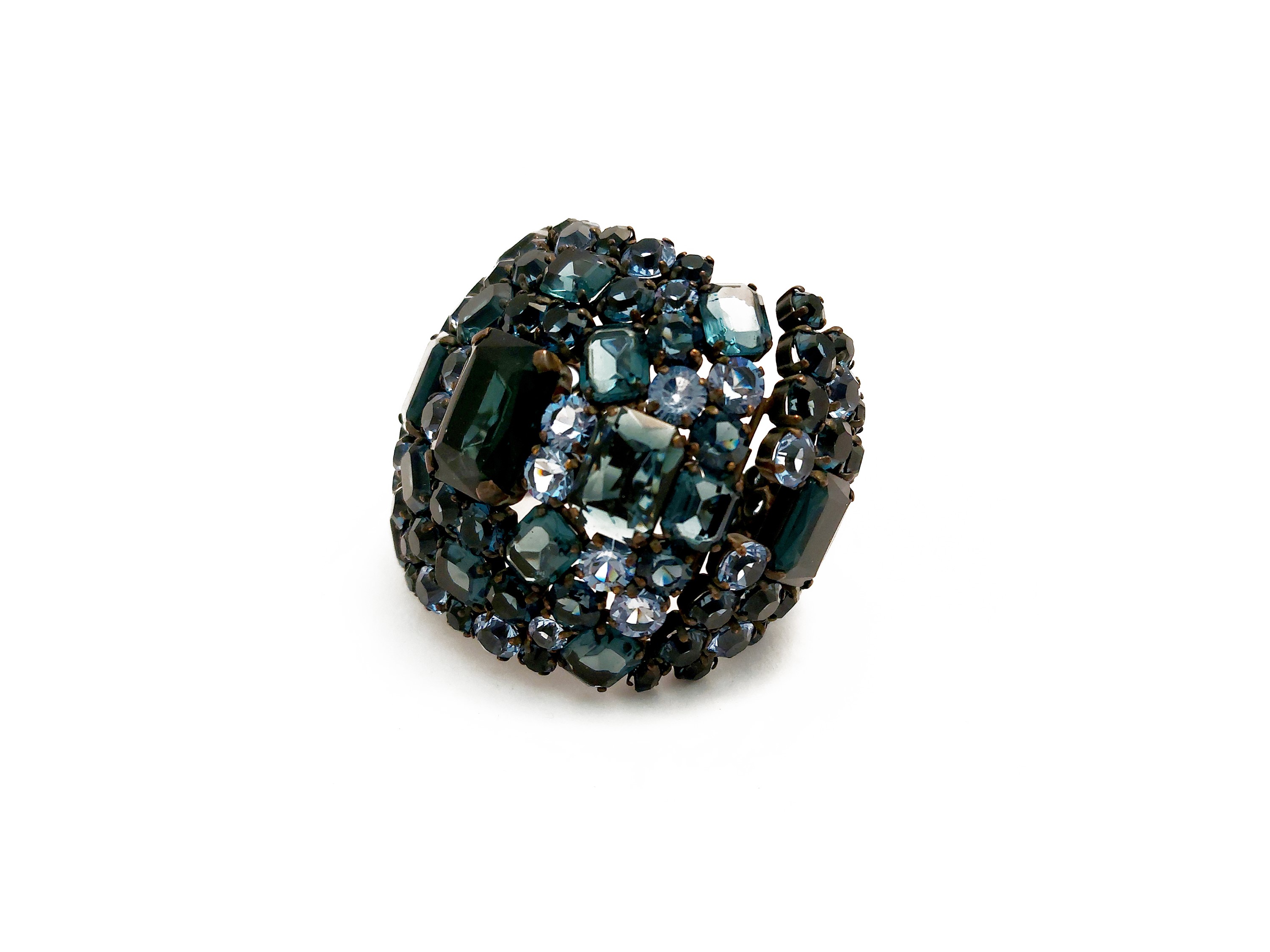 Bracciale rigido con strass blu