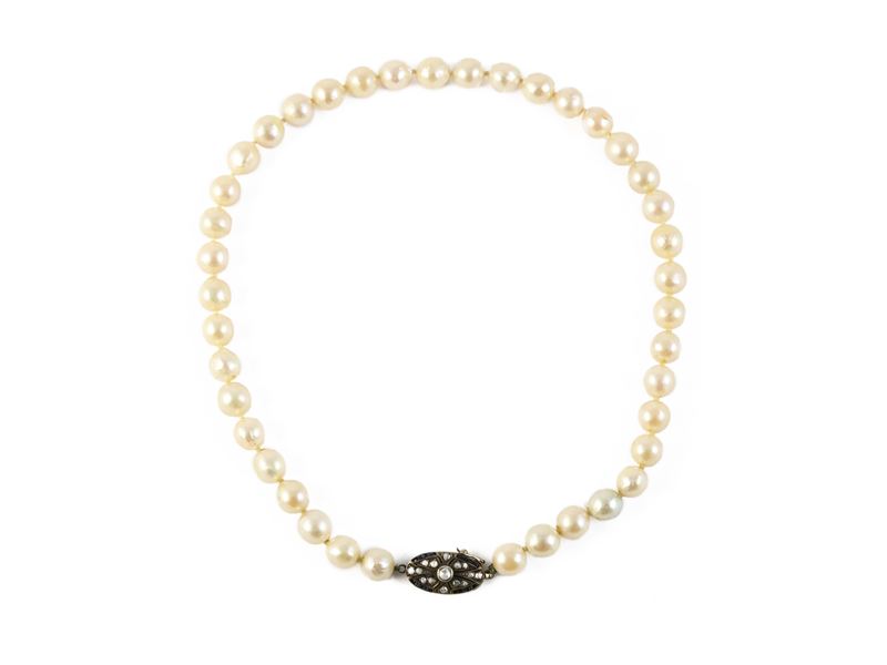 Collana Ad un Filo di Perle Coltivate Bianche
