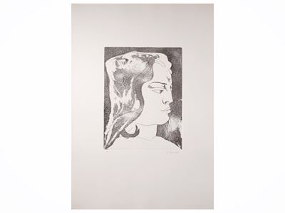Farulli, Profilo di donna; Attardi, Nella stanza (due incisioni, es. 46/70)