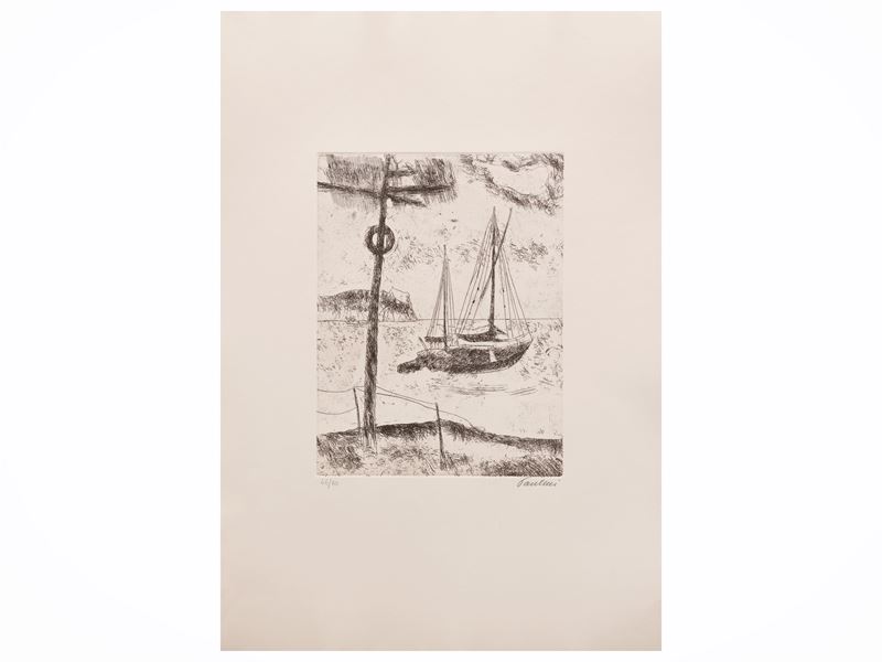 Enrico Paulucci, Barco algerino; Bruno Pinto, Rete; Giuliano Vangi, Studio per scultura - Tre inc...