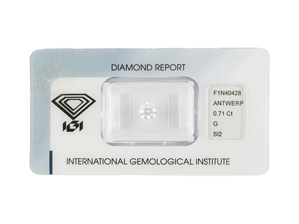 Diamante in blister di ct 0.71, colore G, purezza SI2