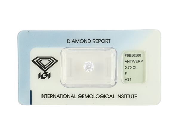 Diamante in blister di ct 0.70, colore F, purezza VS1