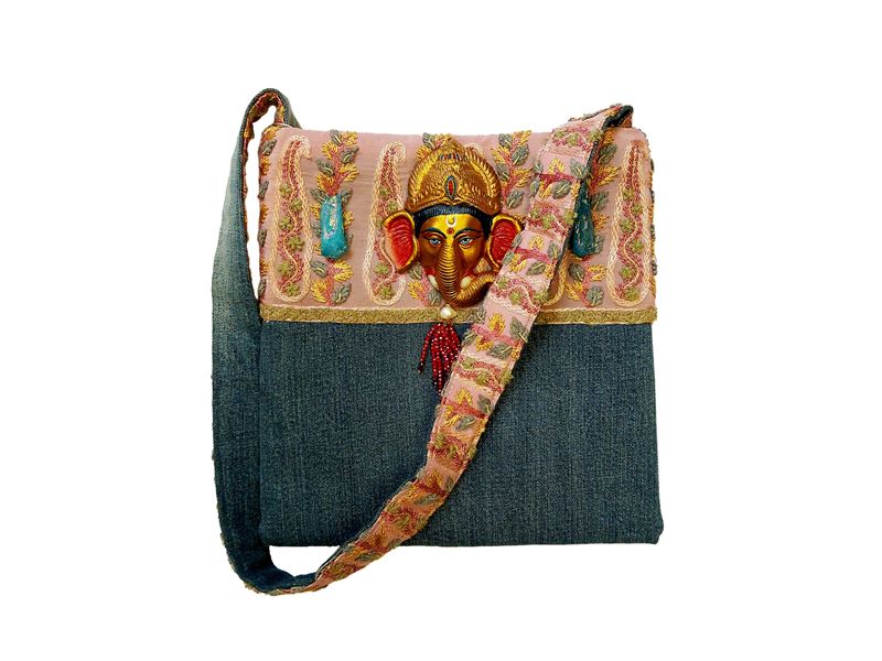 Borsa a bustina in denim