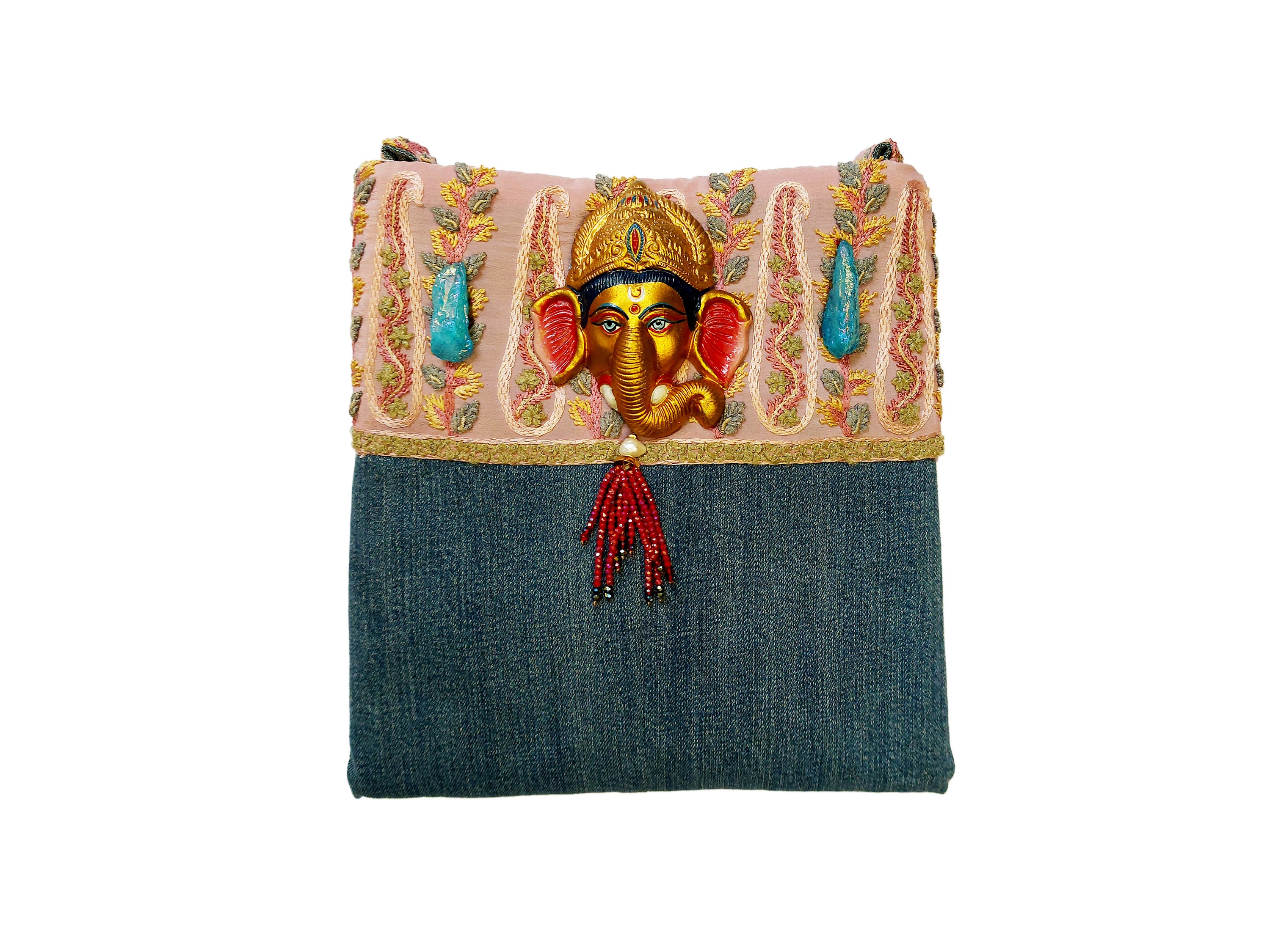 Borsa a bustina in denim