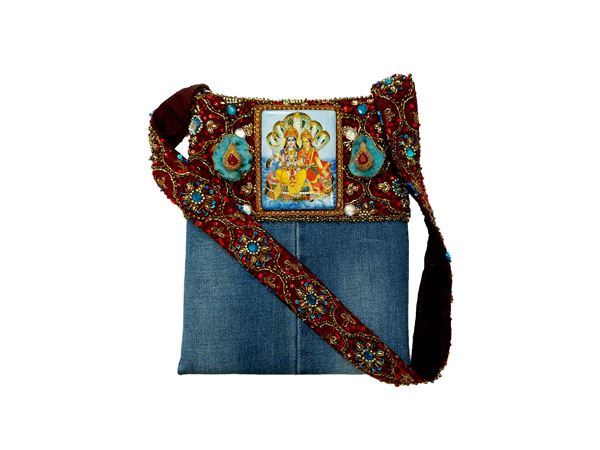 Borsa a bustina in denim