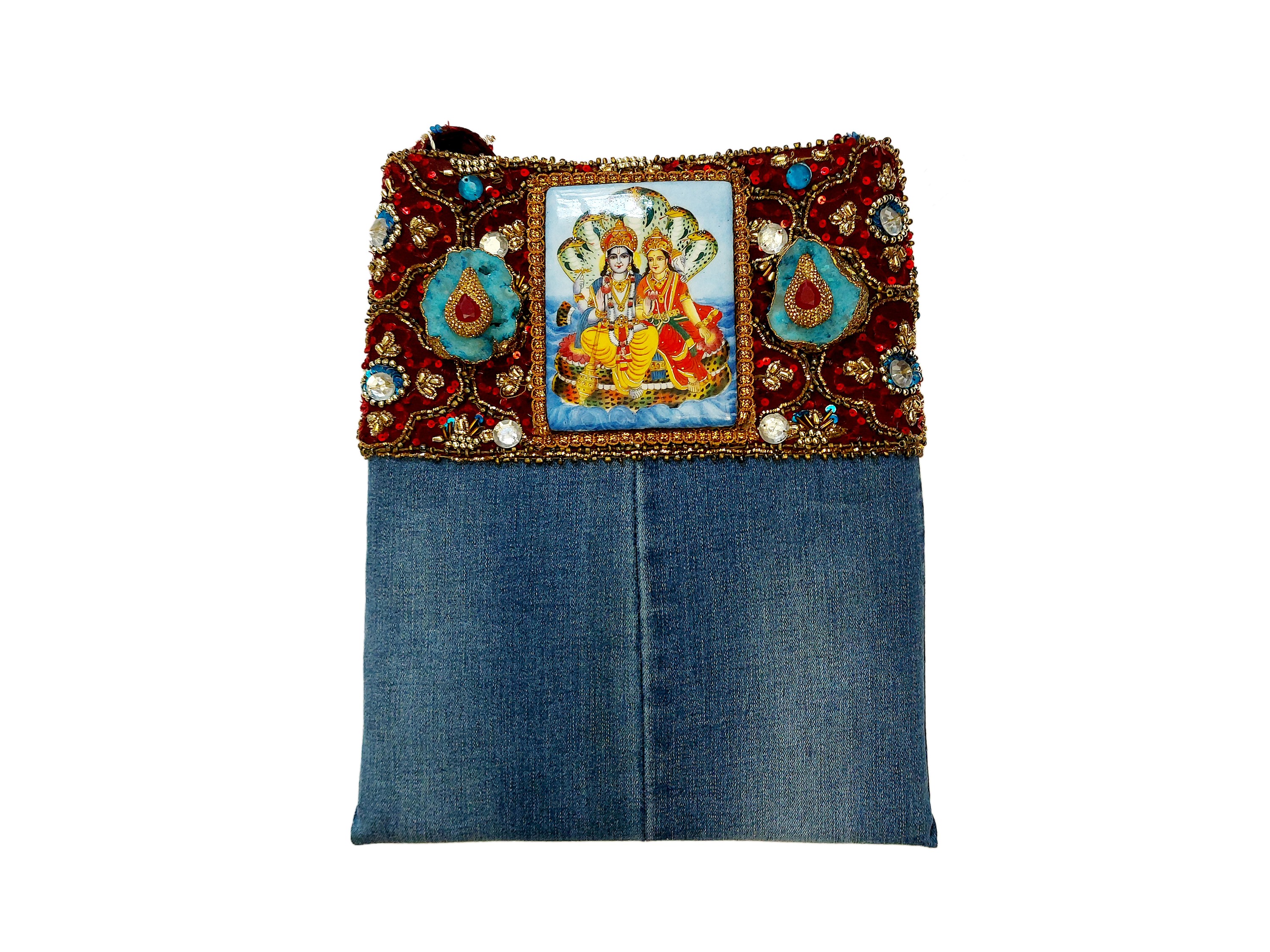 Borsa a bustina in denim