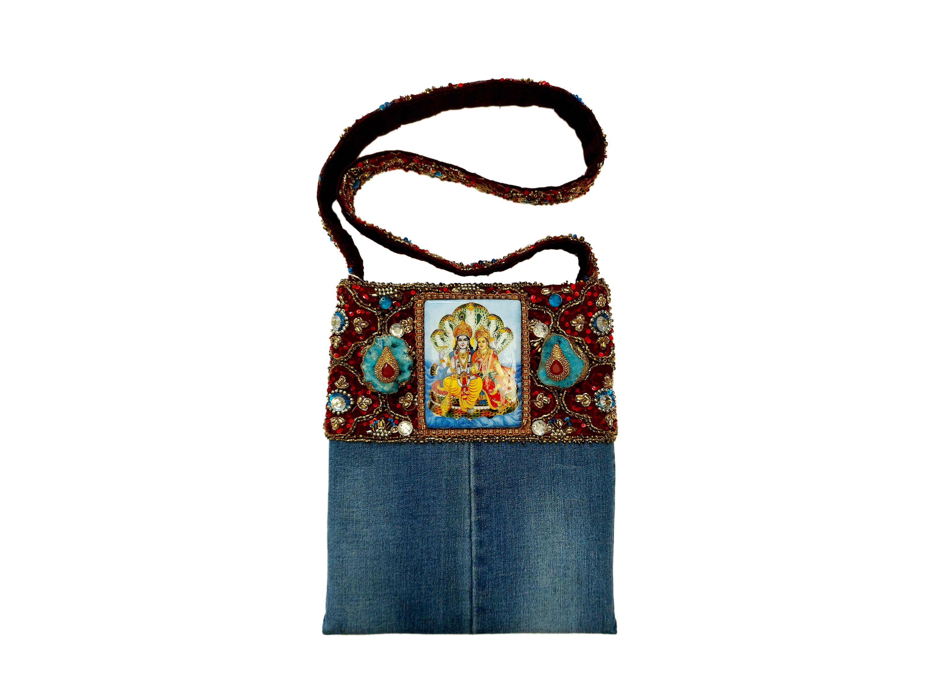 Borsa a bustina in denim