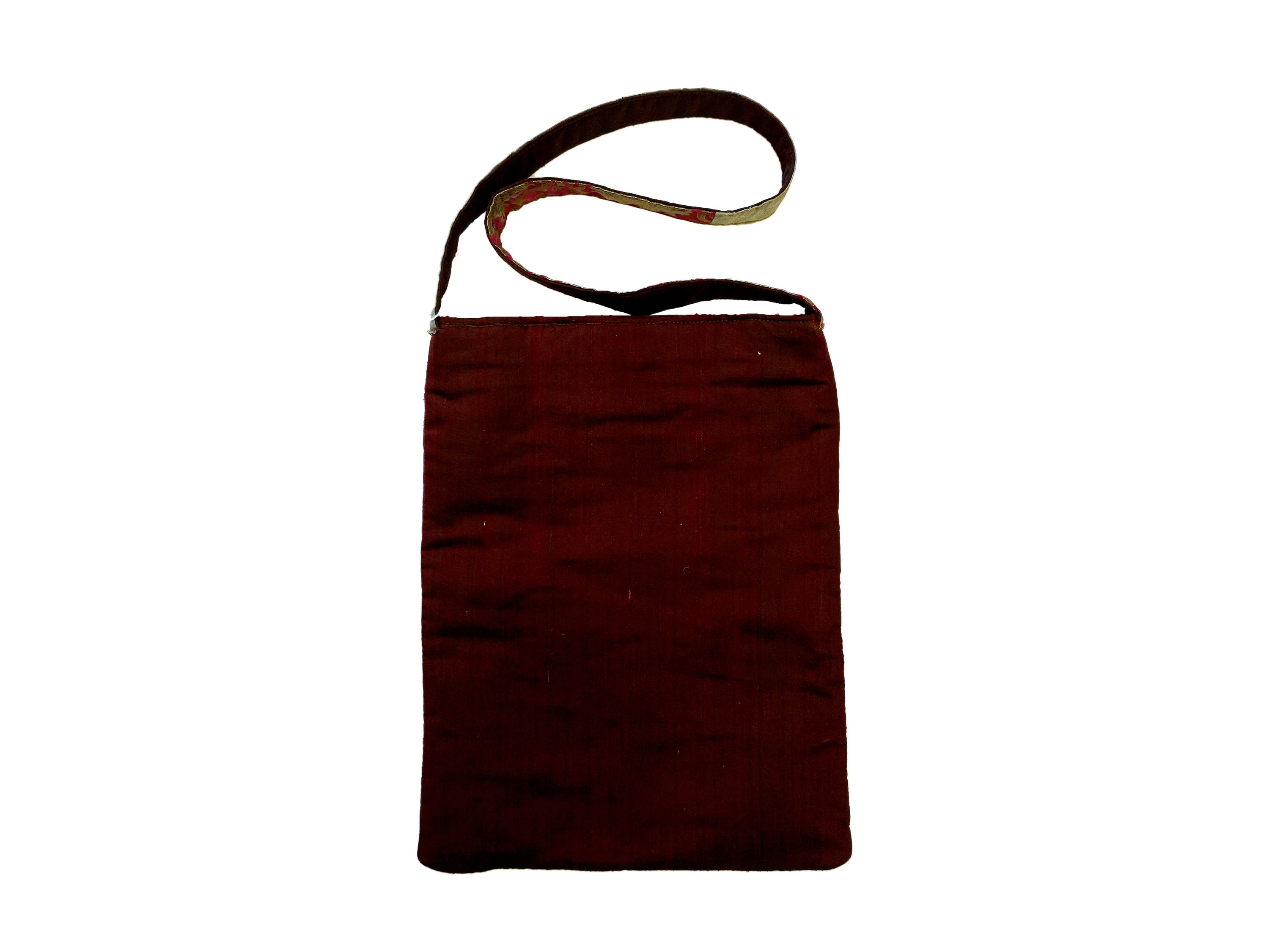 Shopper gioiello in seta bordeaux