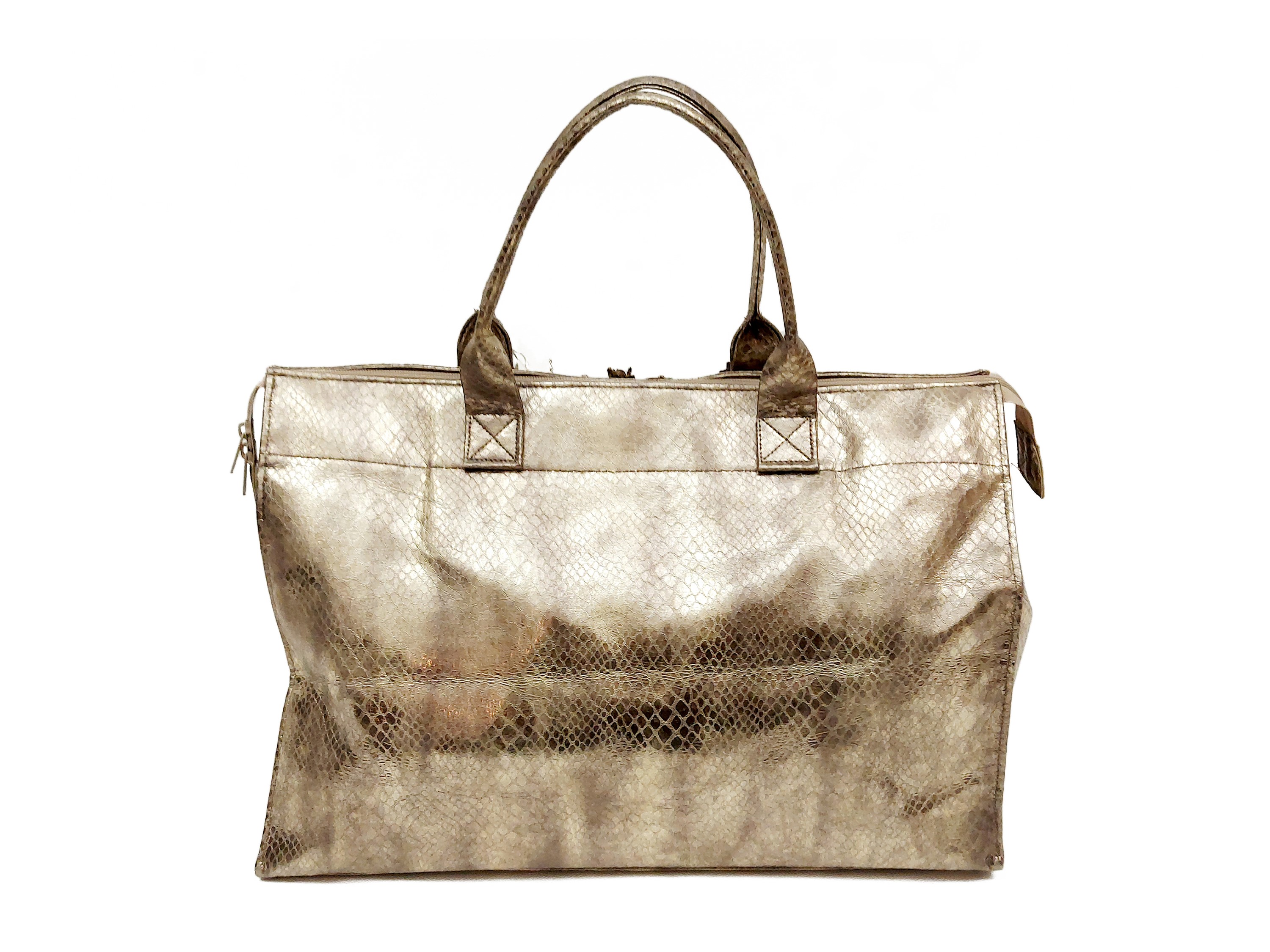 Borsa a spalla in stile animalier con decorazioni in miniatura e chiusura a zip