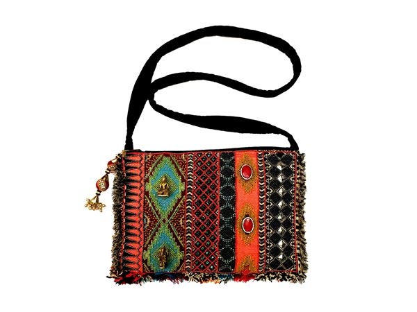 Borsa a tracolla in tessuto etnico