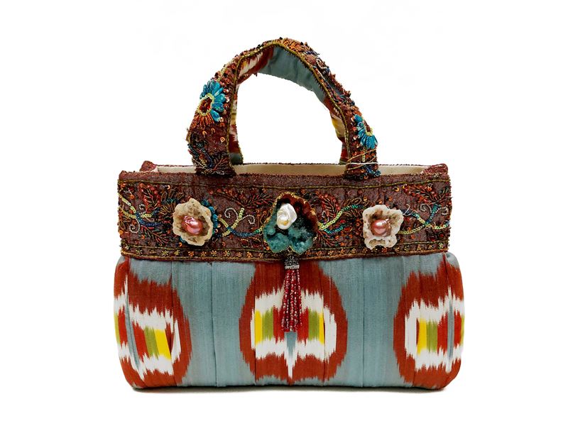 Borsa gioiello in seta indiana fantasia