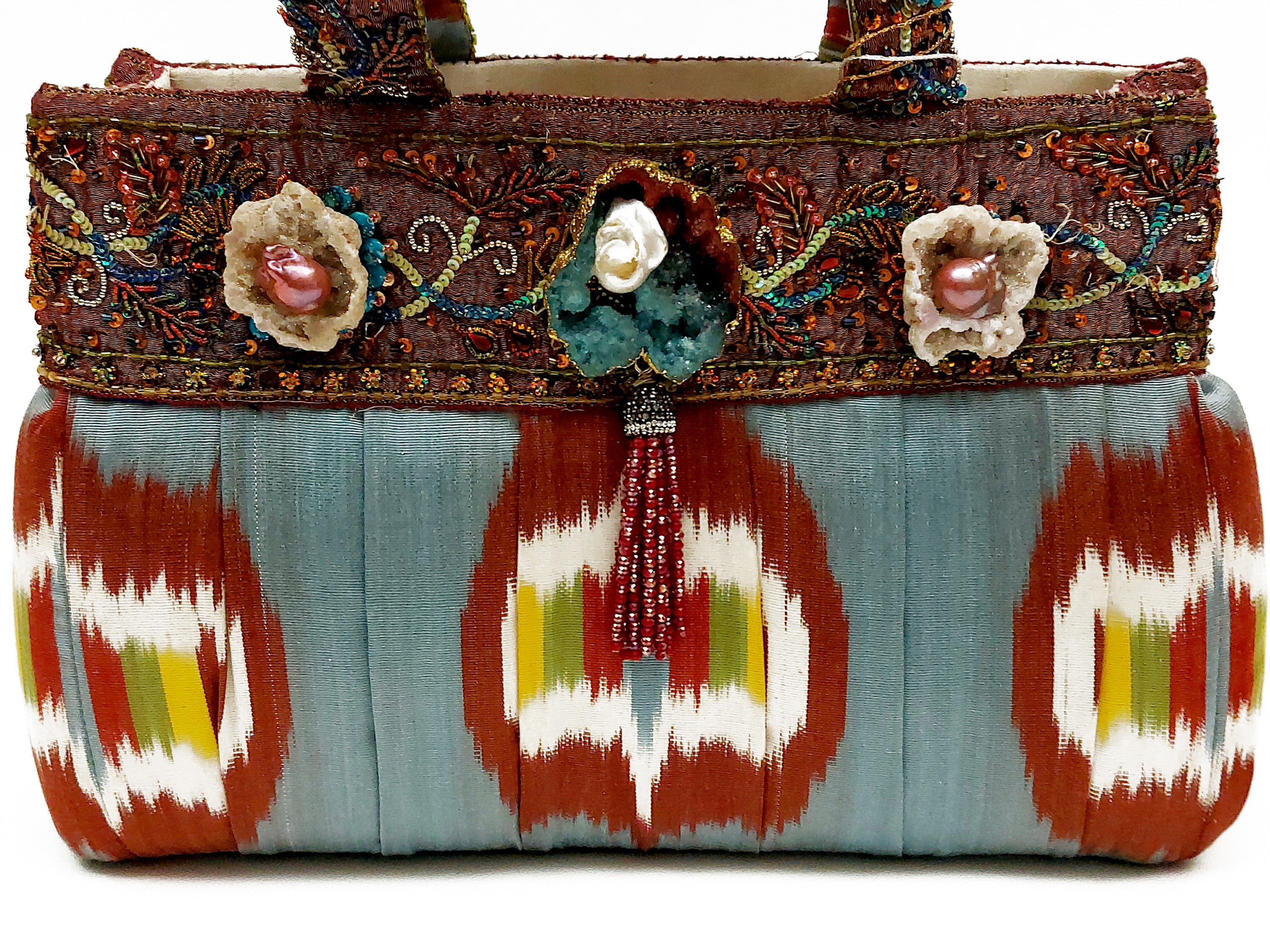 Borsa gioiello in seta indiana fantasia