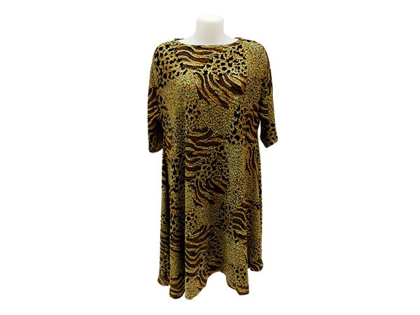 Animal print velvet tunic