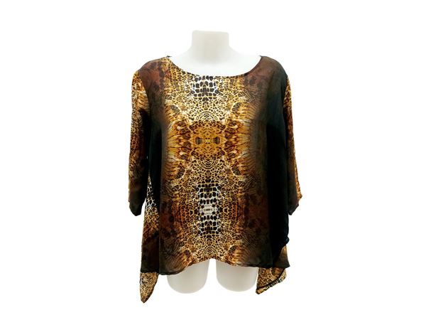 Blusa in tessuto animalier
