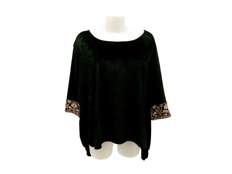 Blusa in velluto nero