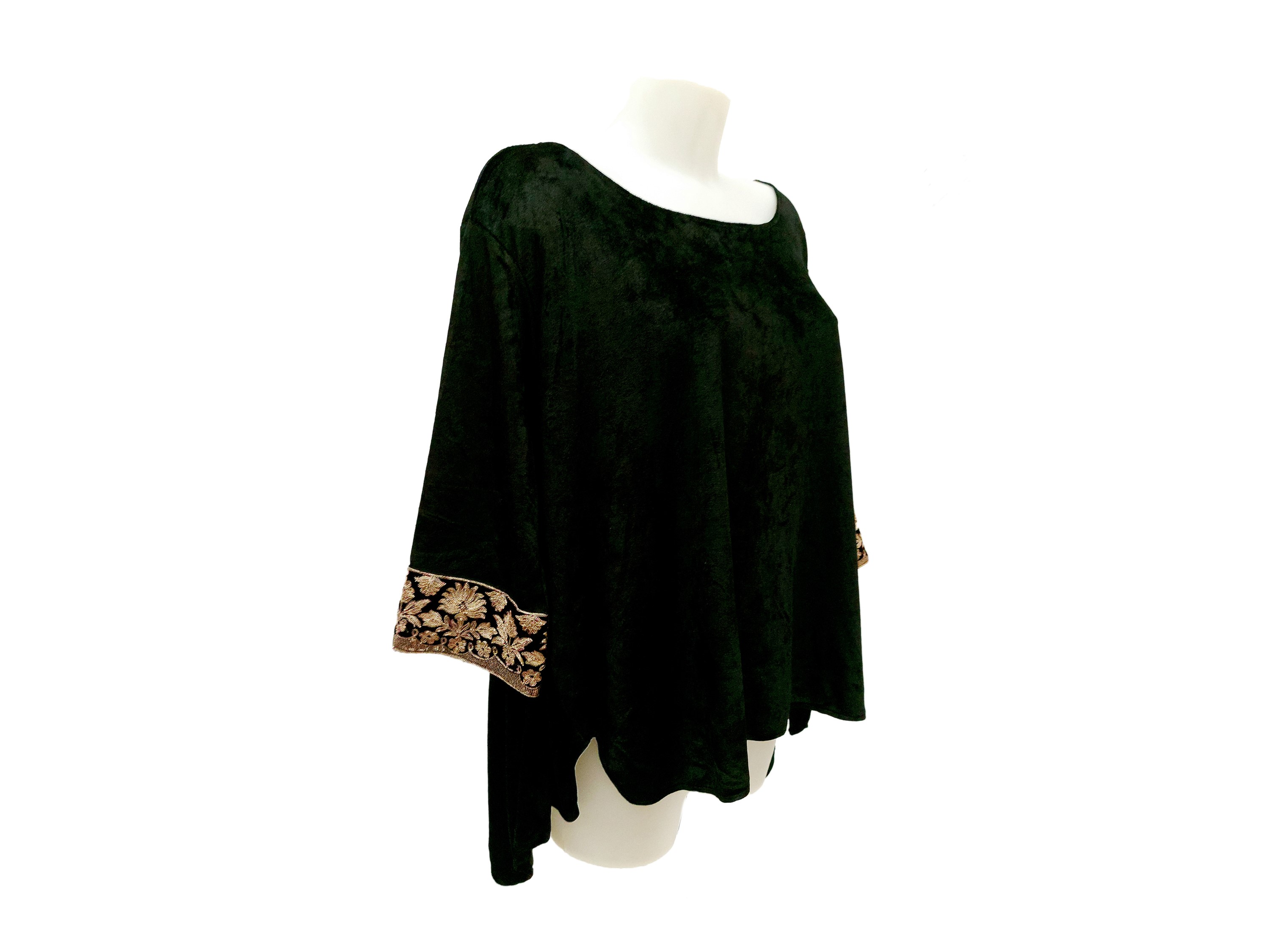 Blusa in velluto nero