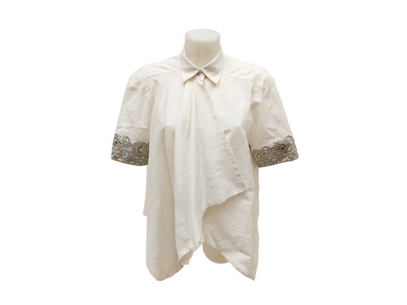 Camicia in shantung bianco