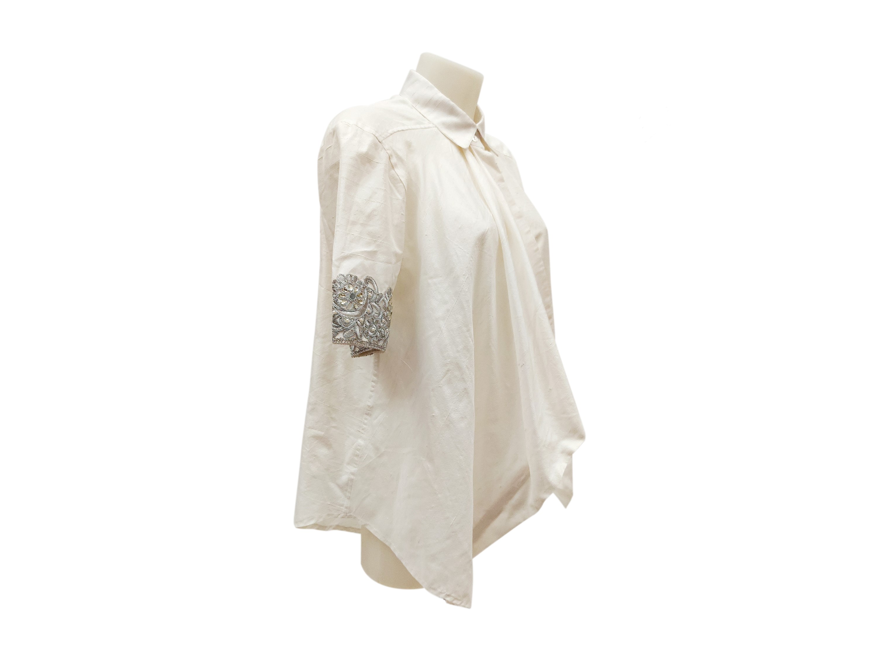 Camicia in shantung bianco