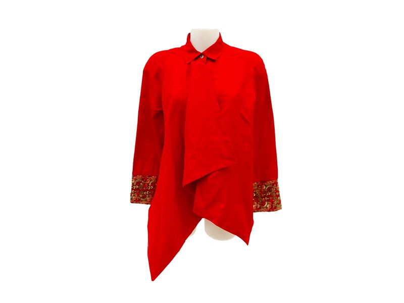 Camicia in shantung rosso