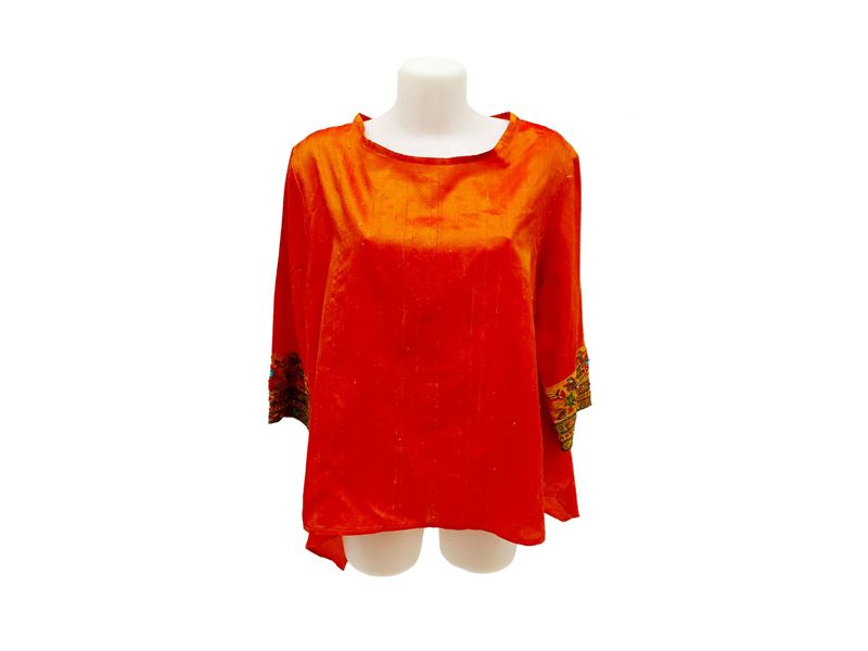 Blusa in shantung arancione
