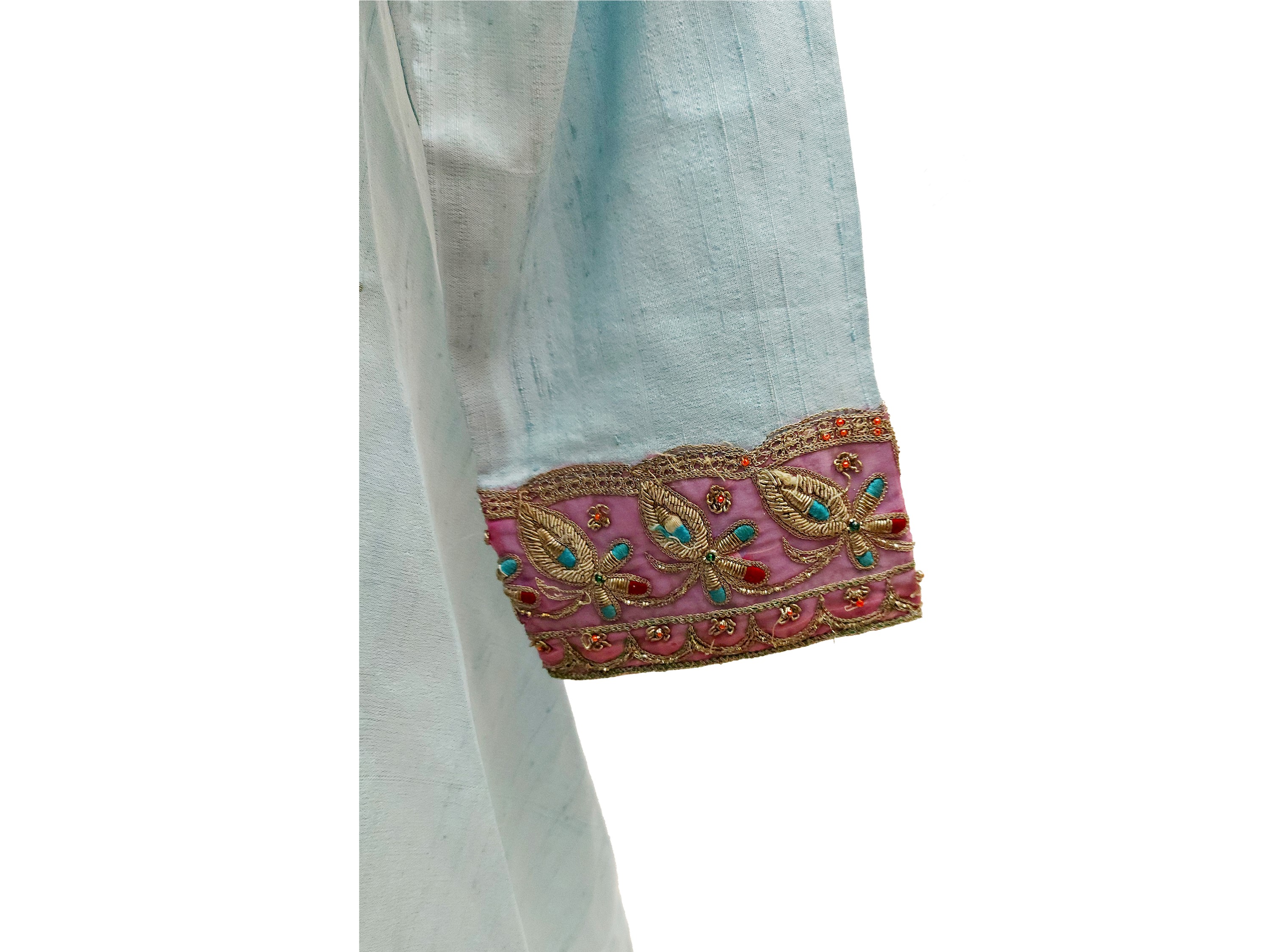 Blusa in shantung azzurro