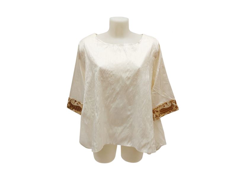 Blusa in shantung bianco