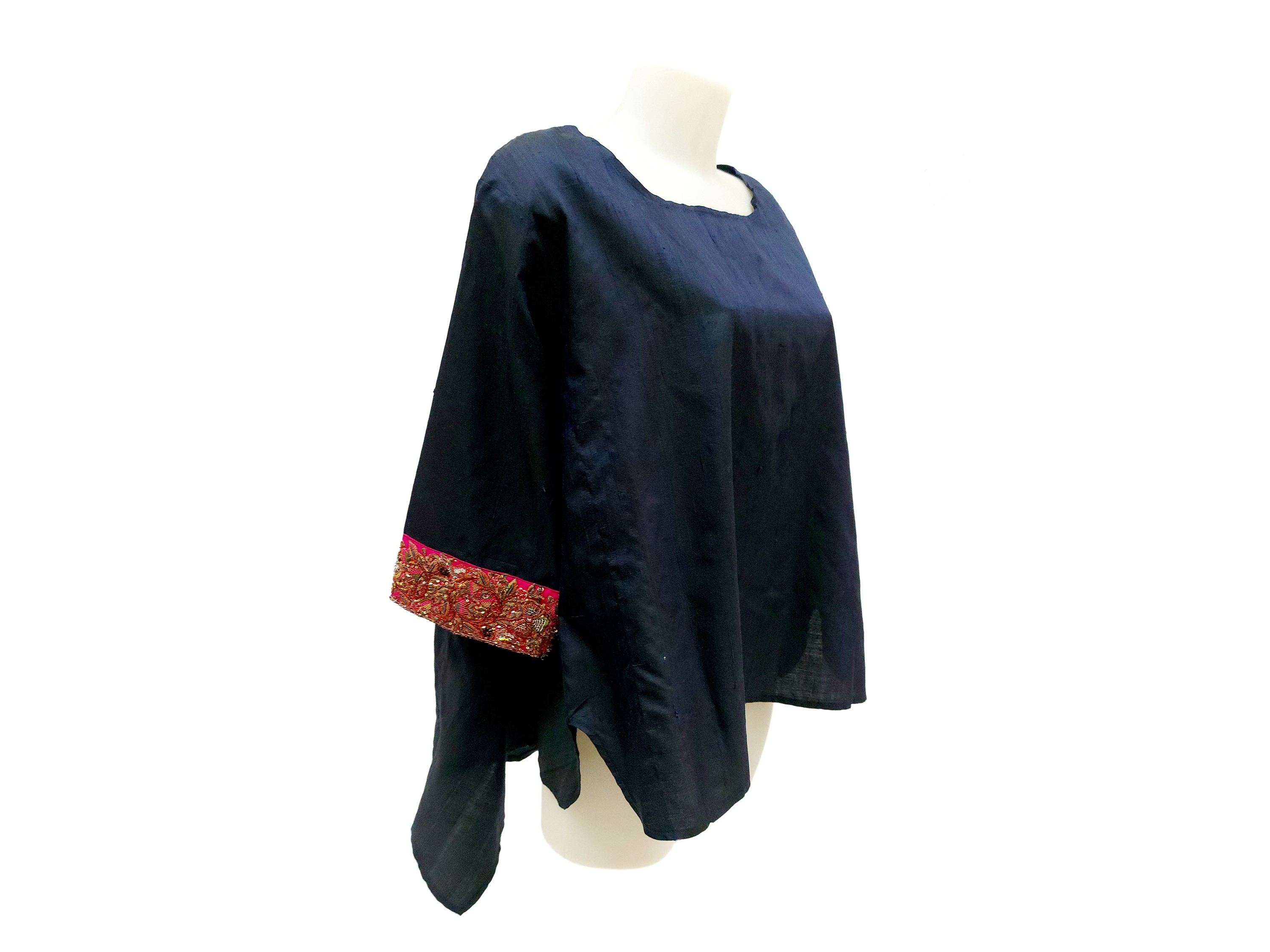 Blusa in shantung blu