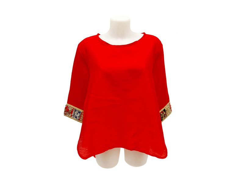 Blusa in shantung rosso