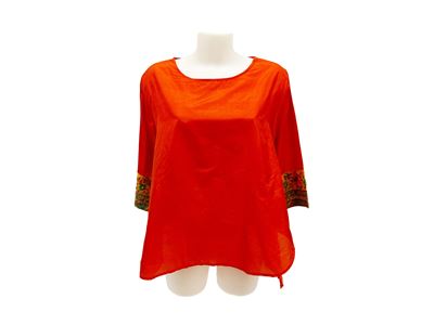 Blusa in seta arancione, pezzo unico artigianale