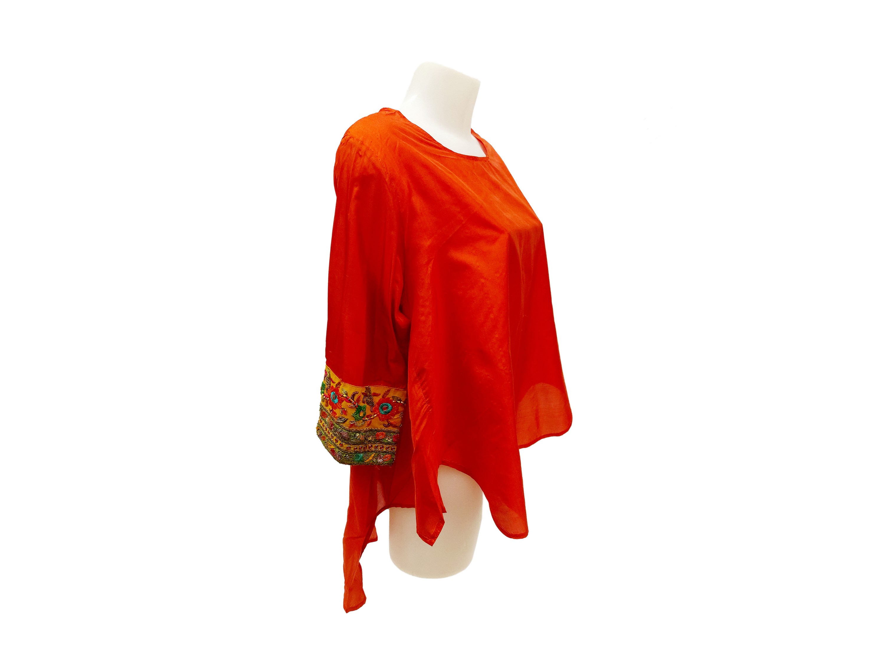 Blusa in seta arancione, pezzo unico artigianale