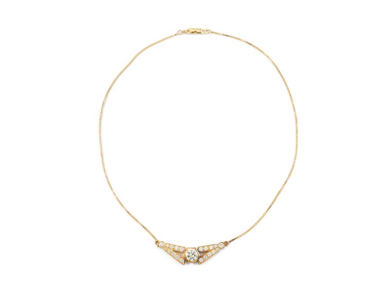 Collana in oro giallo e diamanti