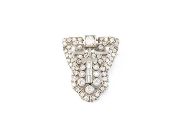 Spilla in oro bianco e diamanti