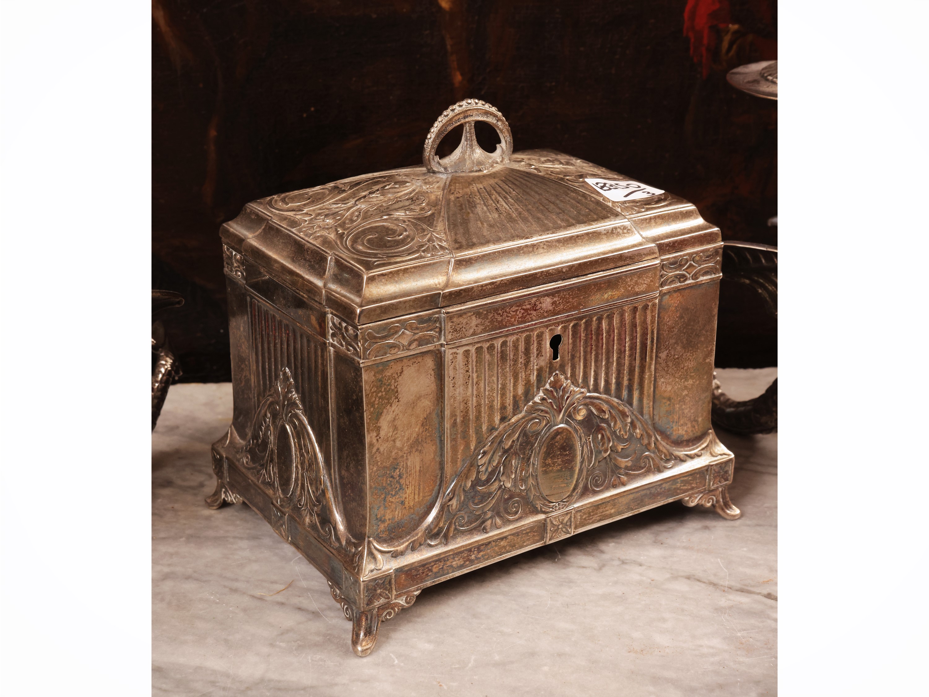 Accessori per la casa, Art Nouveau, inizio del XX secolo, metallo argentato e coppia di candelier...