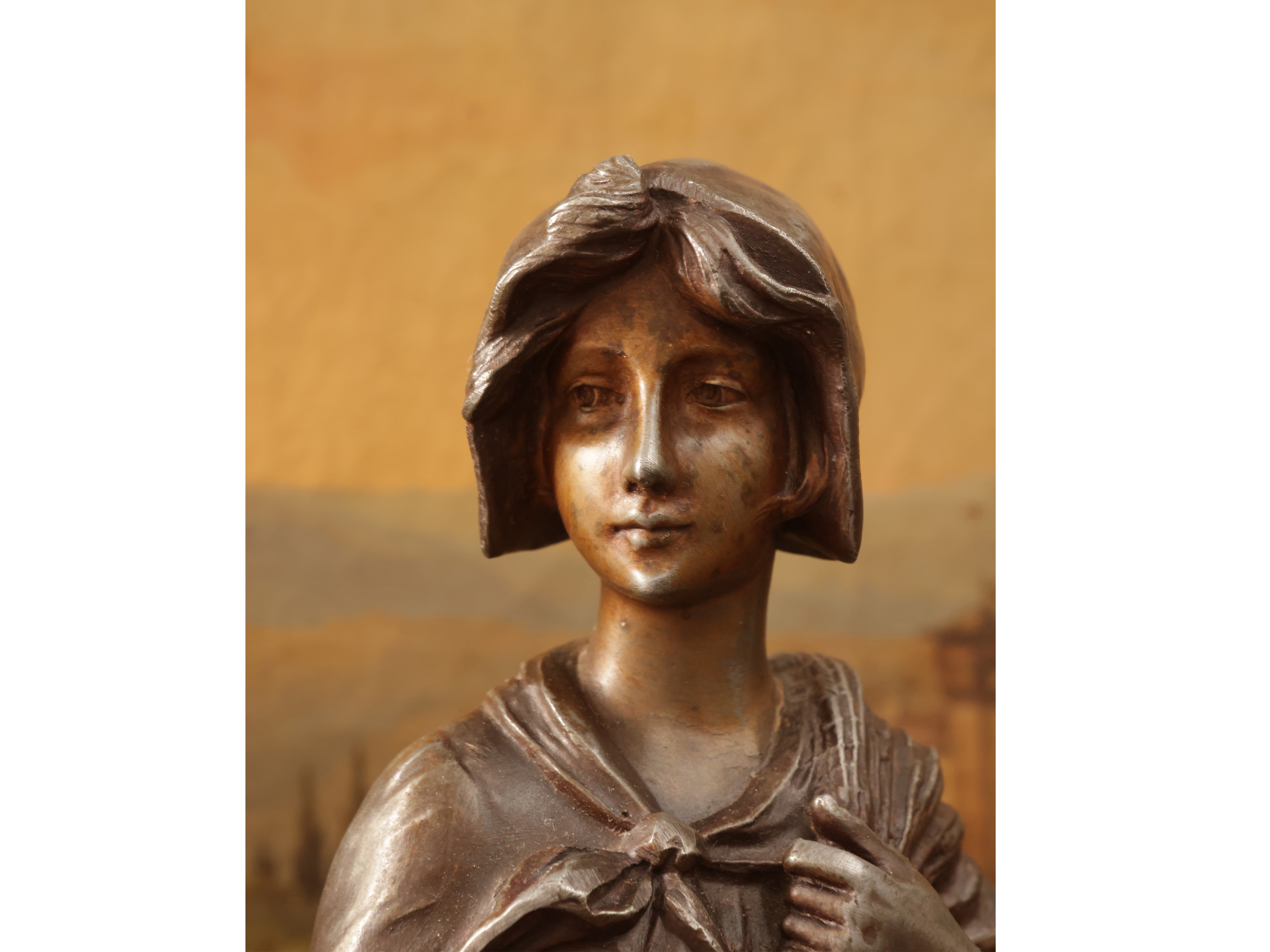 Aristide De Ranieri - Venditrice di pesce, scultura in metallo