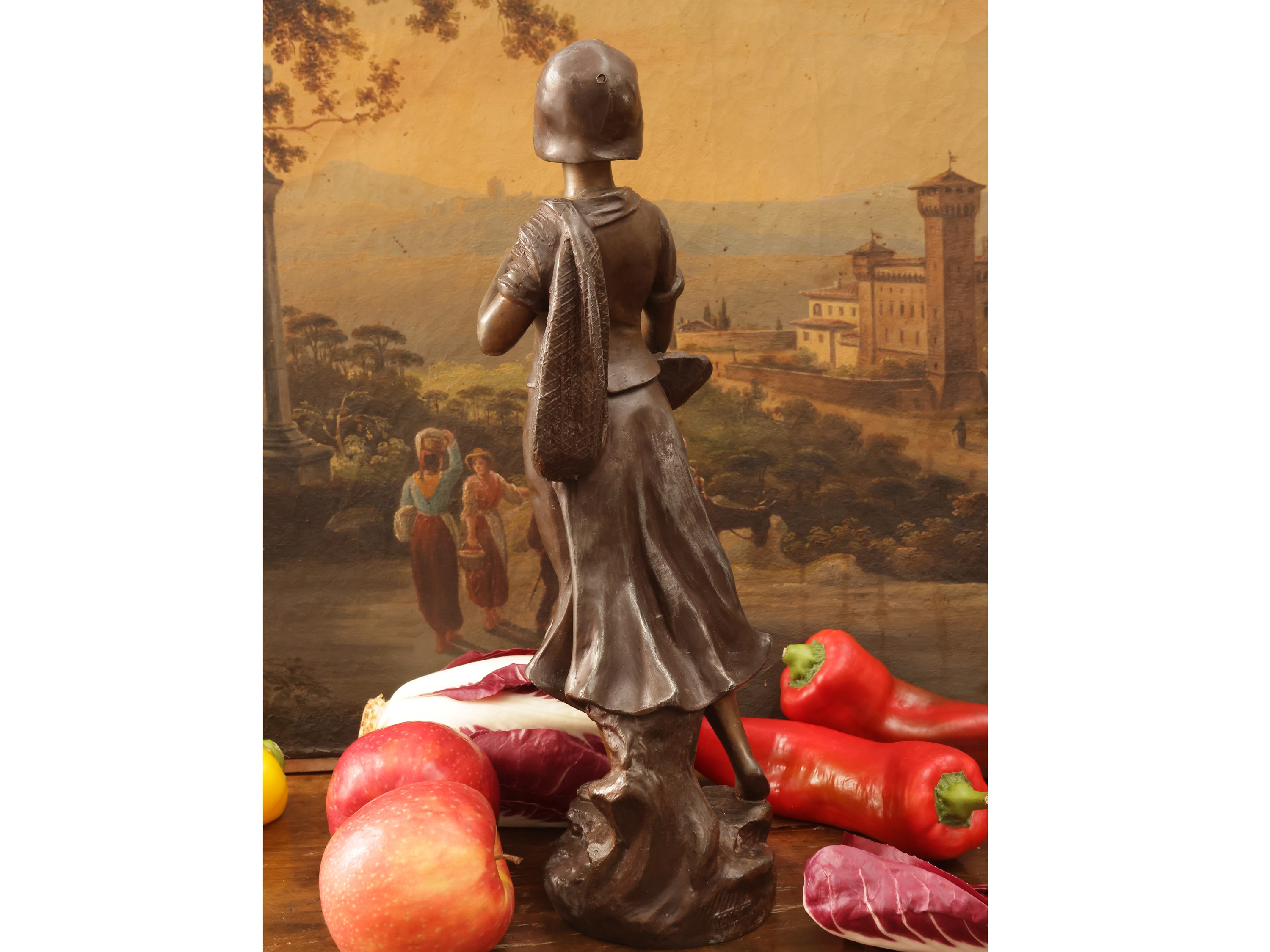 Aristide De Ranieri - Venditrice di pesce, scultura in metallo